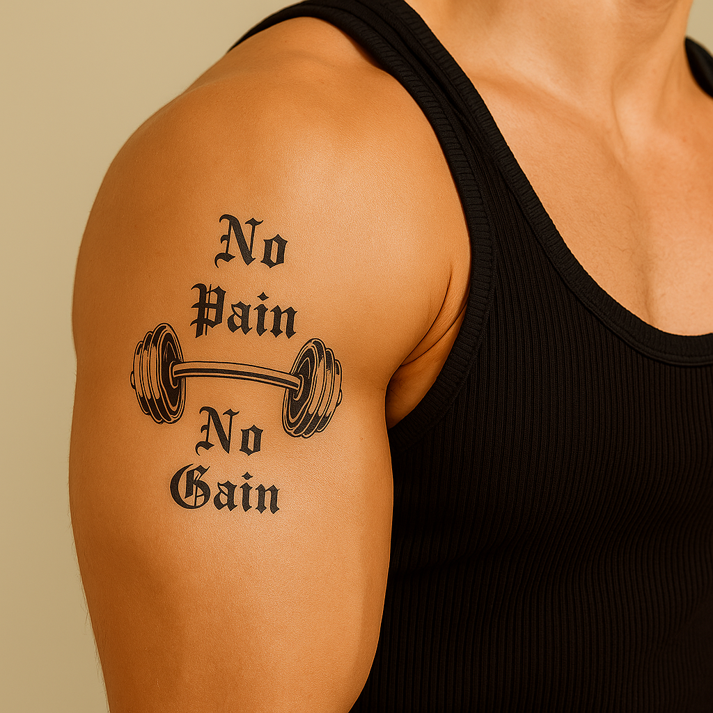 💪 Tatouage temporaire “No Pain No Gain”.  9,90€