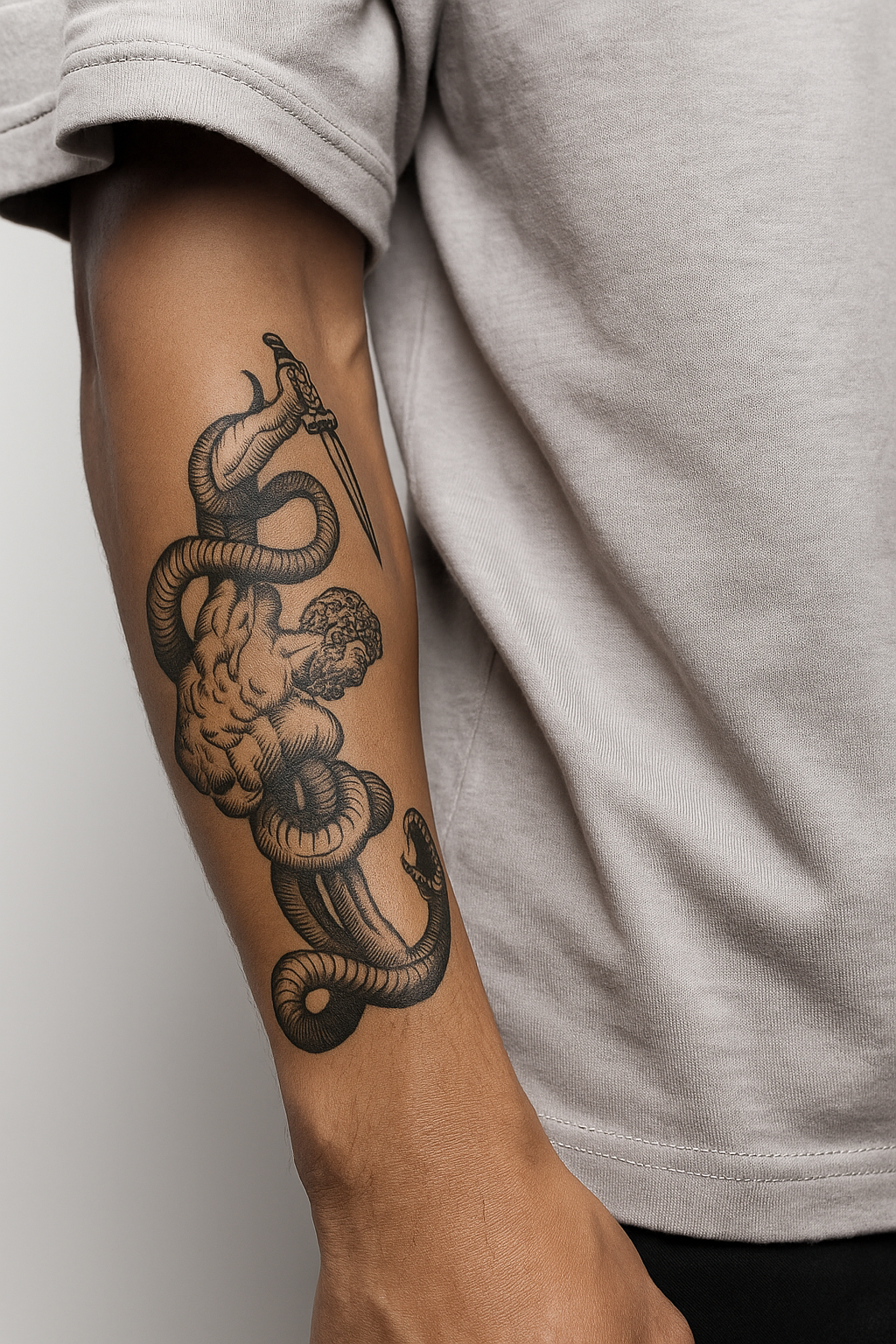 🗿 Tatouage temporaire “Hercule & le Serpent”. 16,90€