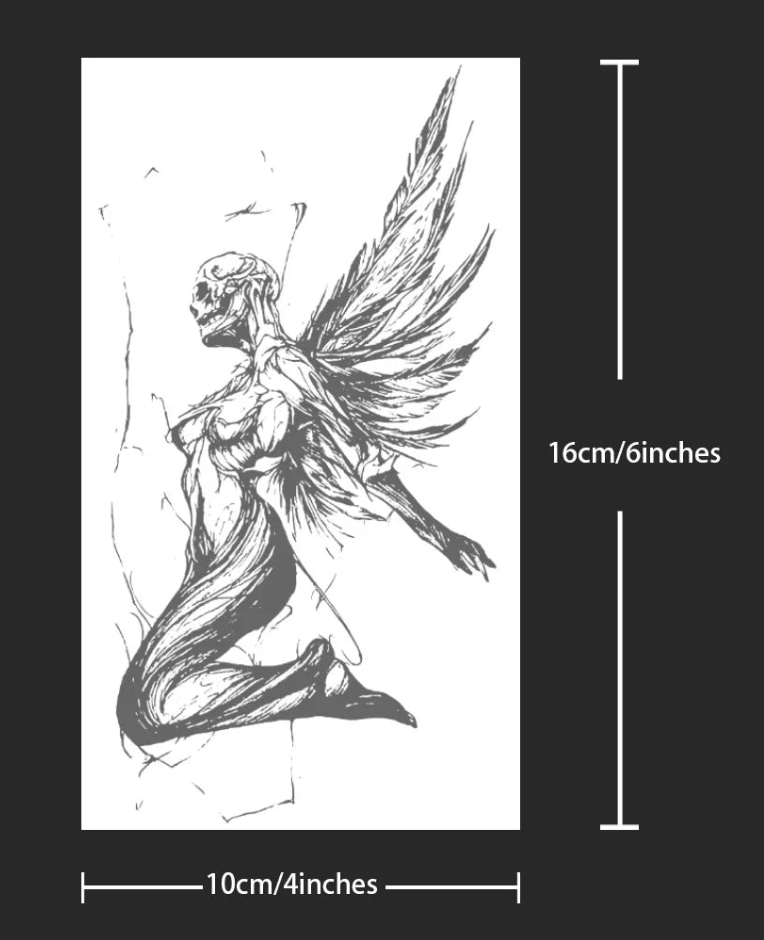 🖤 Tatouage temporaire “Ange Déchu”. 16,90€