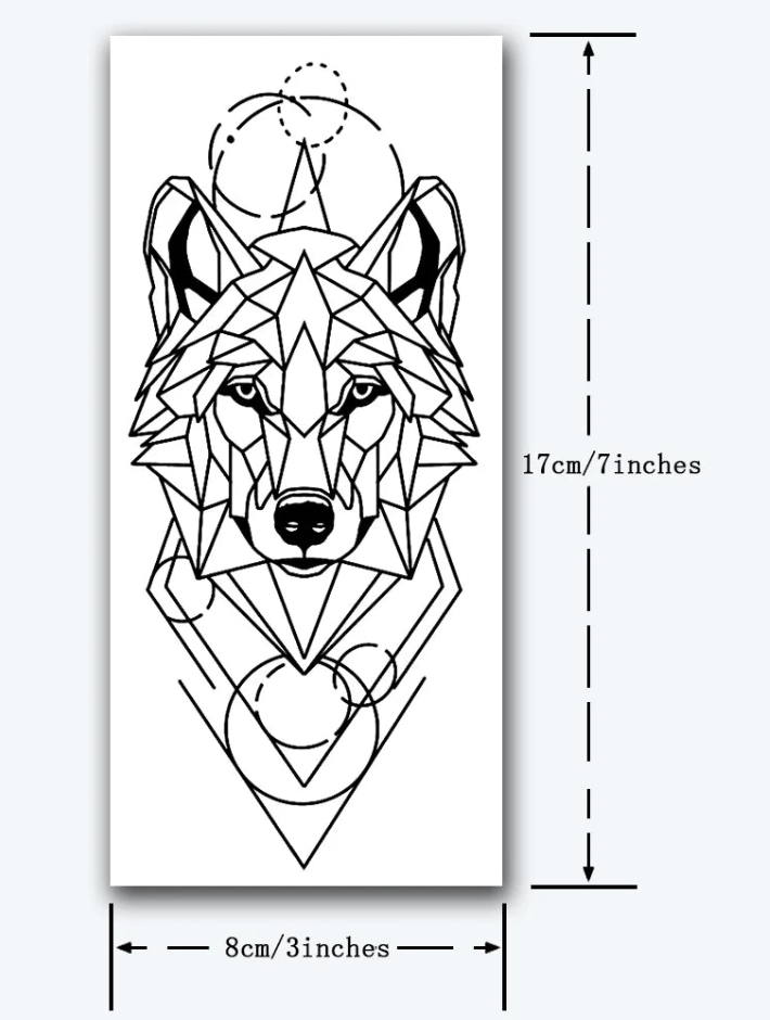 🐺 Tatouage temporaire “Lupus Géométrique”. 16,90€
