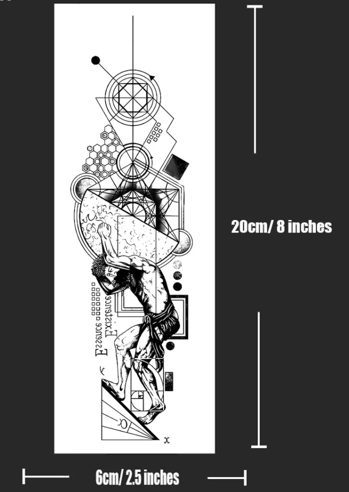 ⚙️ Tatouage temporaire “Atlas Moderne”. 14,90€