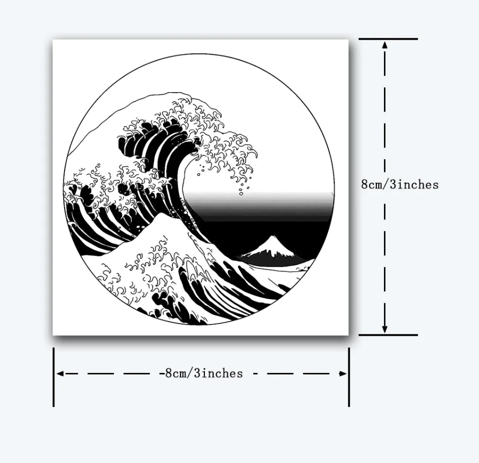 🌊 Tatouage temporaire “La Vague du Fuji”. 8,90€