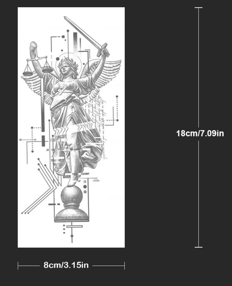 ⚖️ Tatouage temporaire “Thémis”.  16,90€