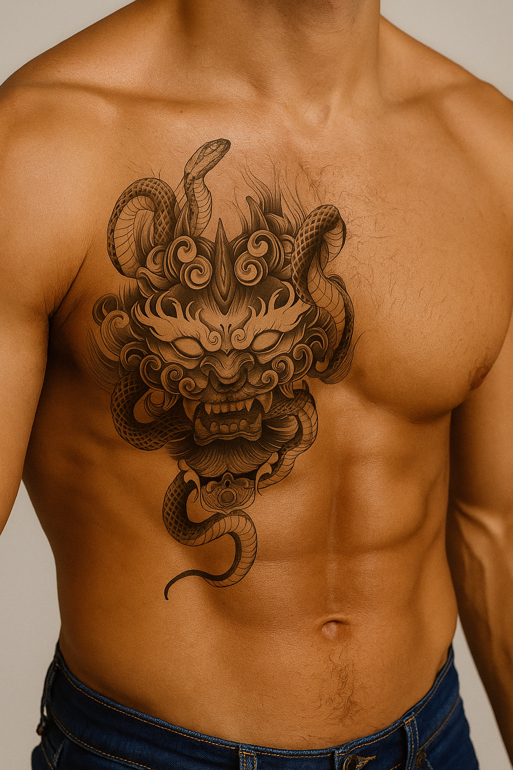 🐉 Tatouage temporaire “Oni Serpent”. 16,90€